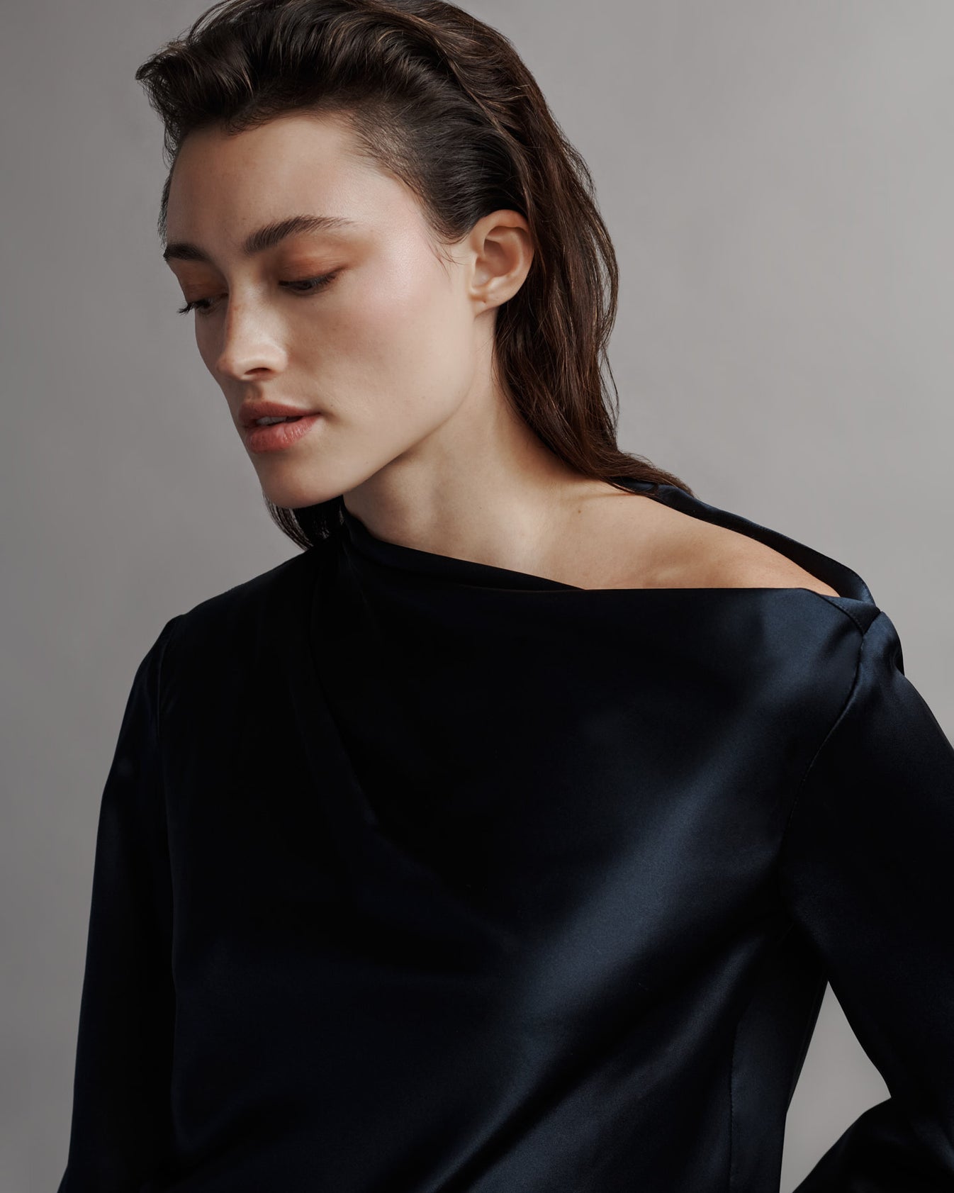 TWP Midnight Phoebe Top in Silk Charmeuse view 3