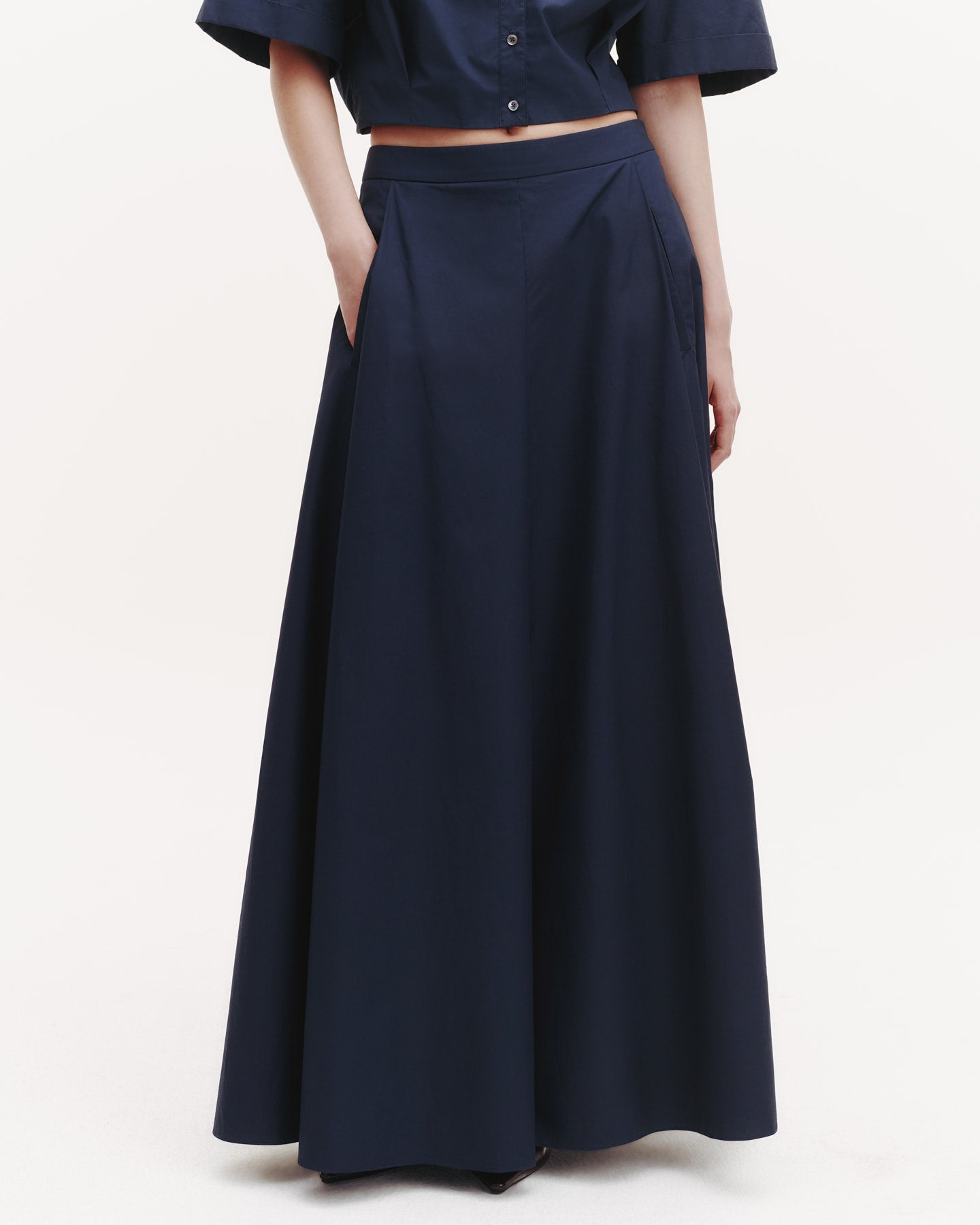 TWP Midnight Cecelia's Skirt in Cotton Poplin view 3