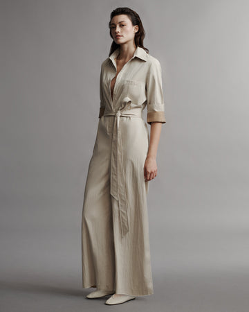 TWP Limestone All Night Long Jumpsuit in Water Repllent Canvas view 3