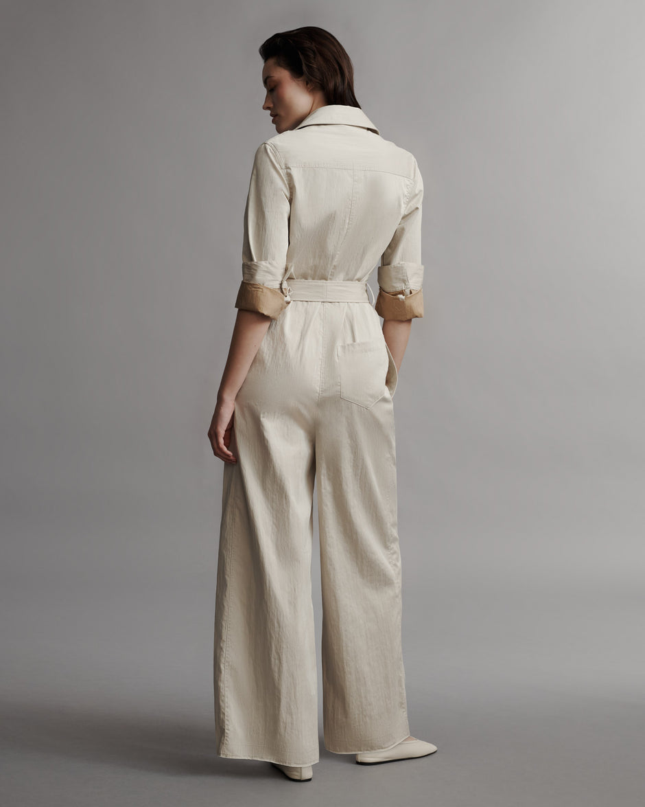 TWP Limestone All Night Long Jumpsuit in Water Repllent Canvas view 5