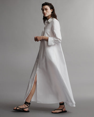 TWP White Jenny&#39;s Gown with Crystal Collar in Cotton Shirting view 4