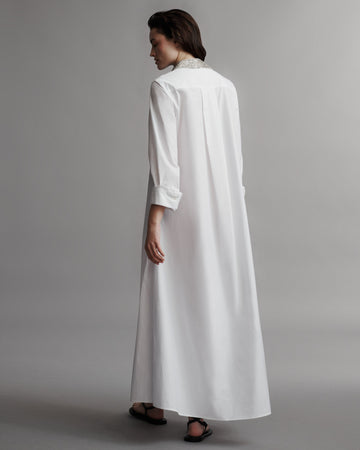 TWP White Jenny&#39;s Gown with Crystal Collar in Cotton Shirting view 6