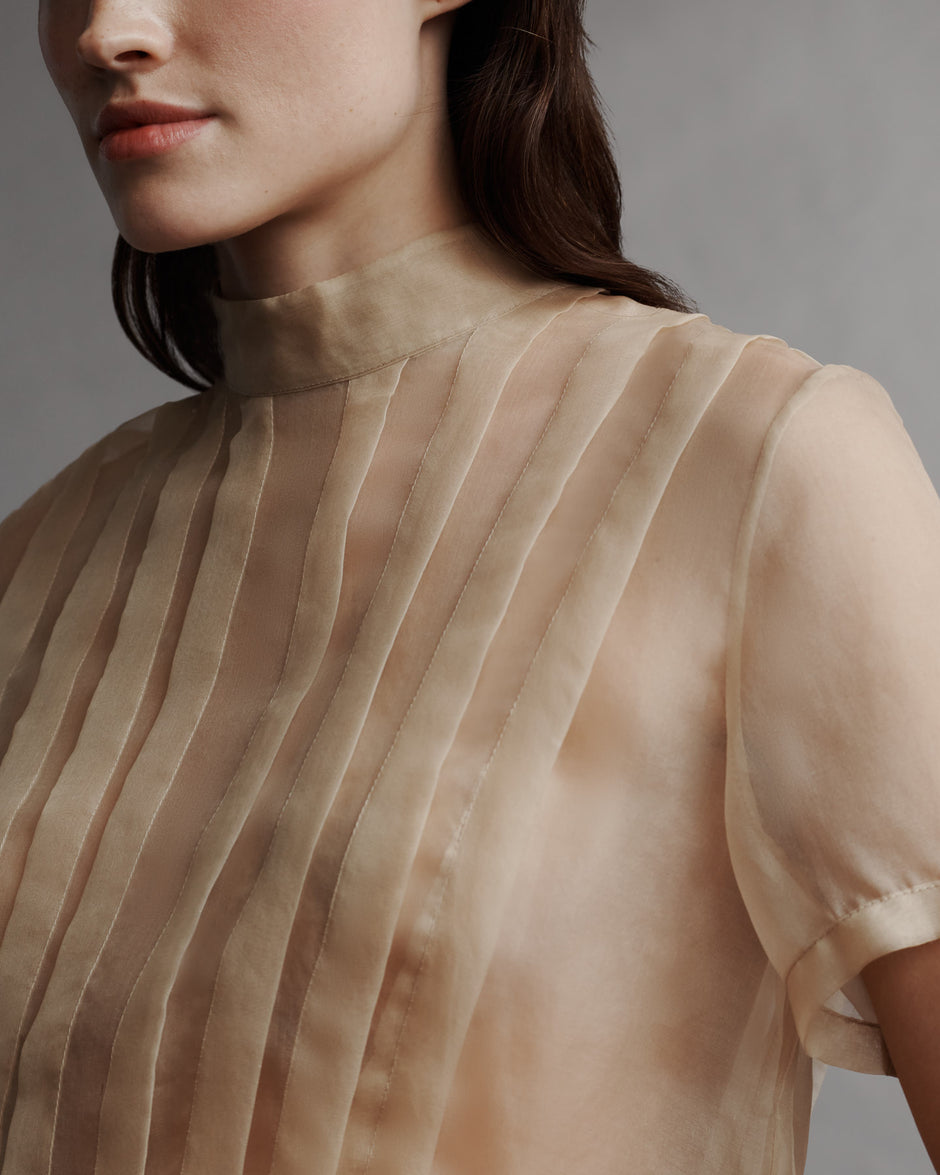 TWP Travertine Ryan Top in Washed Silk Organza view 5