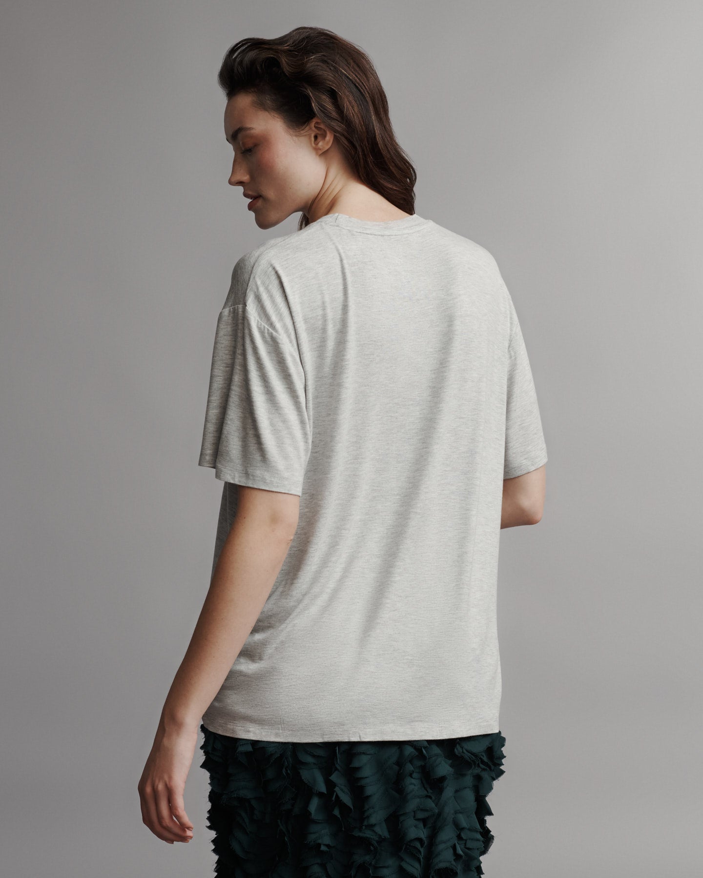 TWP Light heather grey Big Boy Tee in Bamboo Jersey view 4