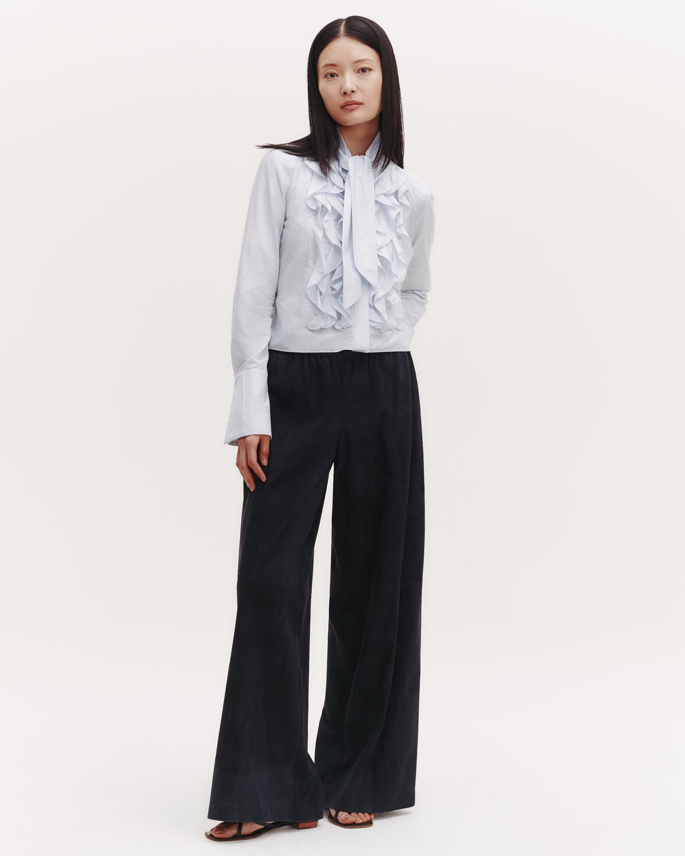 TWP White / indigo Patti Top with Tie in Garcon Cotton Stripe view 4