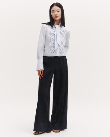 TWP White / indigo Patti Top with Tie in Garcon Cotton Stripe view 5