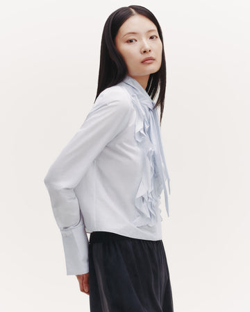 TWP White / indigo Patti Top with Tie in Garcon Cotton Stripe view 4