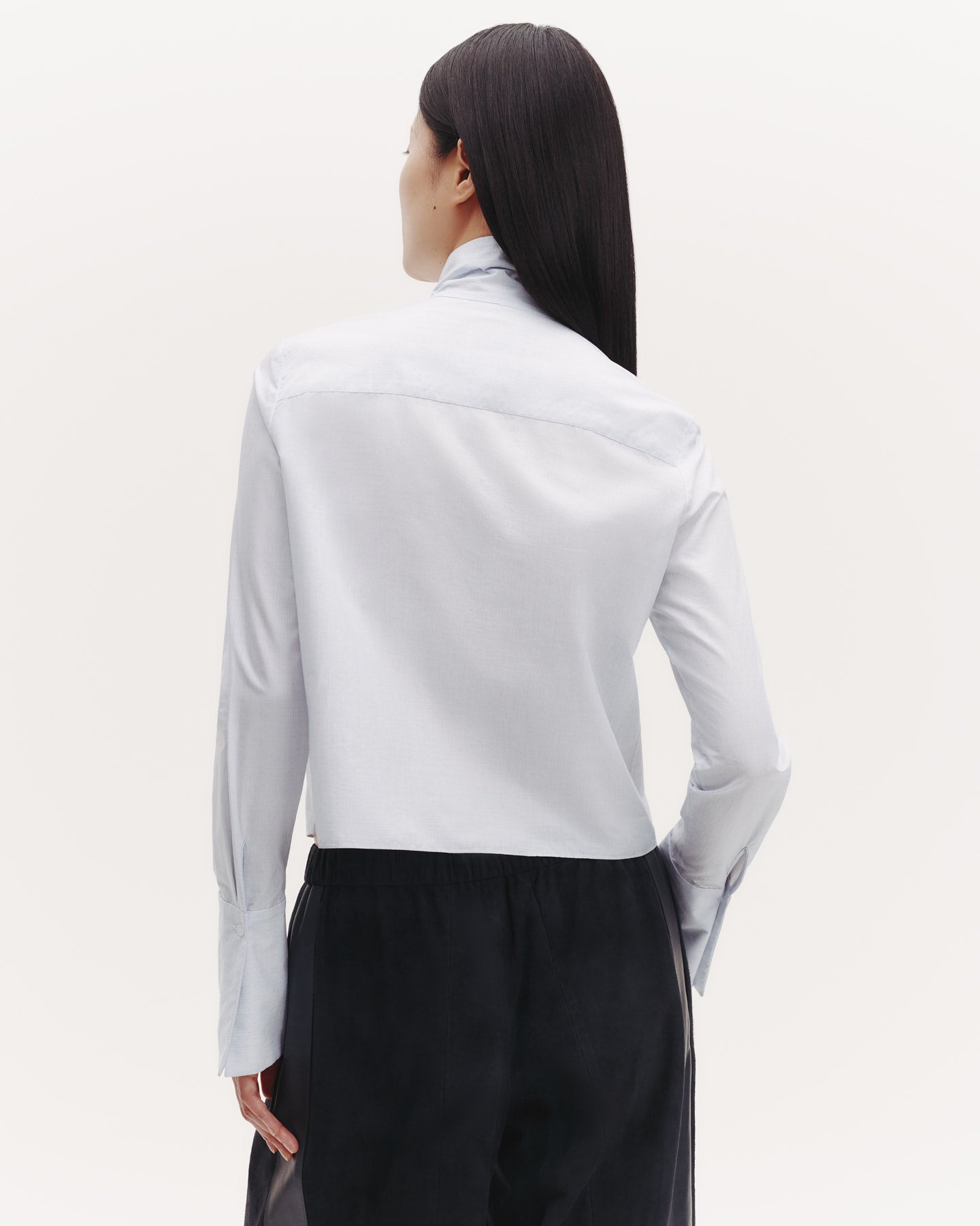 TWP White / indigo Patti Top with Tie in Garcon Cotton Stripe view 6