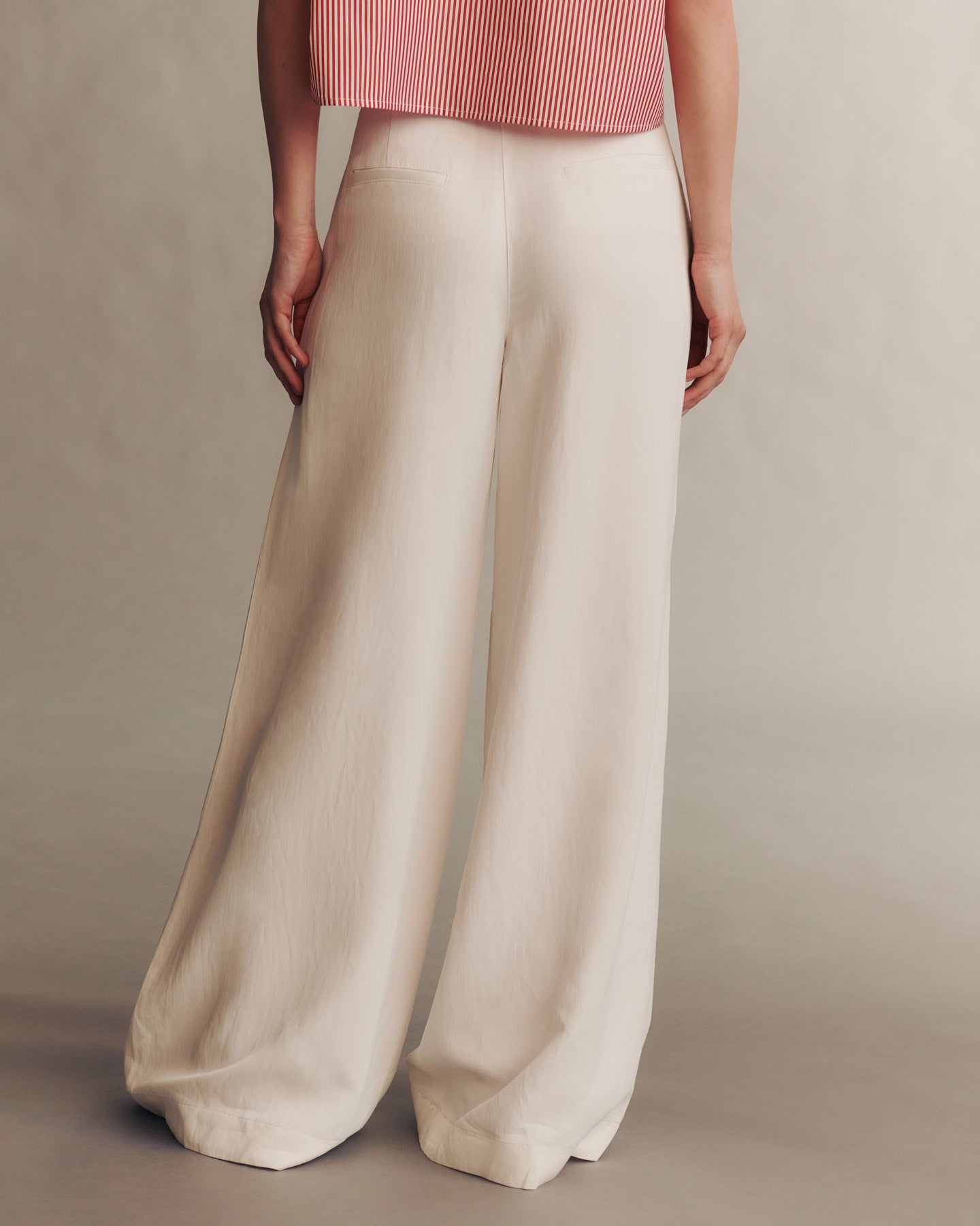 TWP White Demie Pant in Coated Viscose Linen view 4