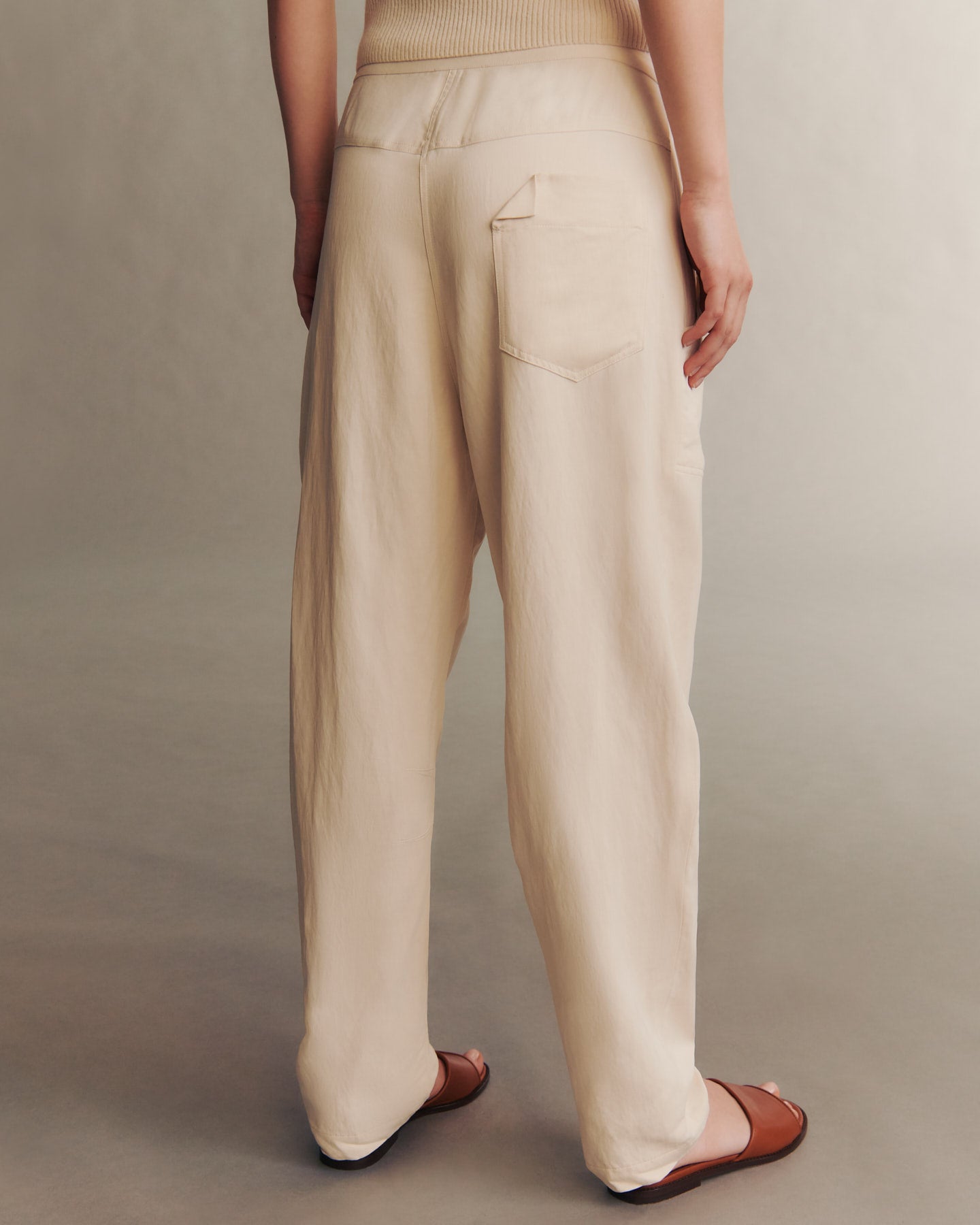 TWP Bone Jetties Beach Pant in Coated Viscose Linen view 4