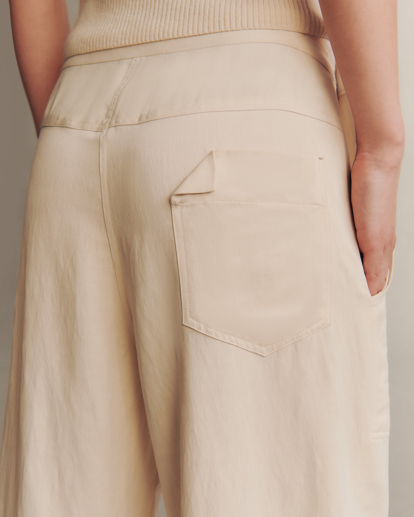 TWP Bone Jetties Beach Pant in Coated Viscose Linen view 5