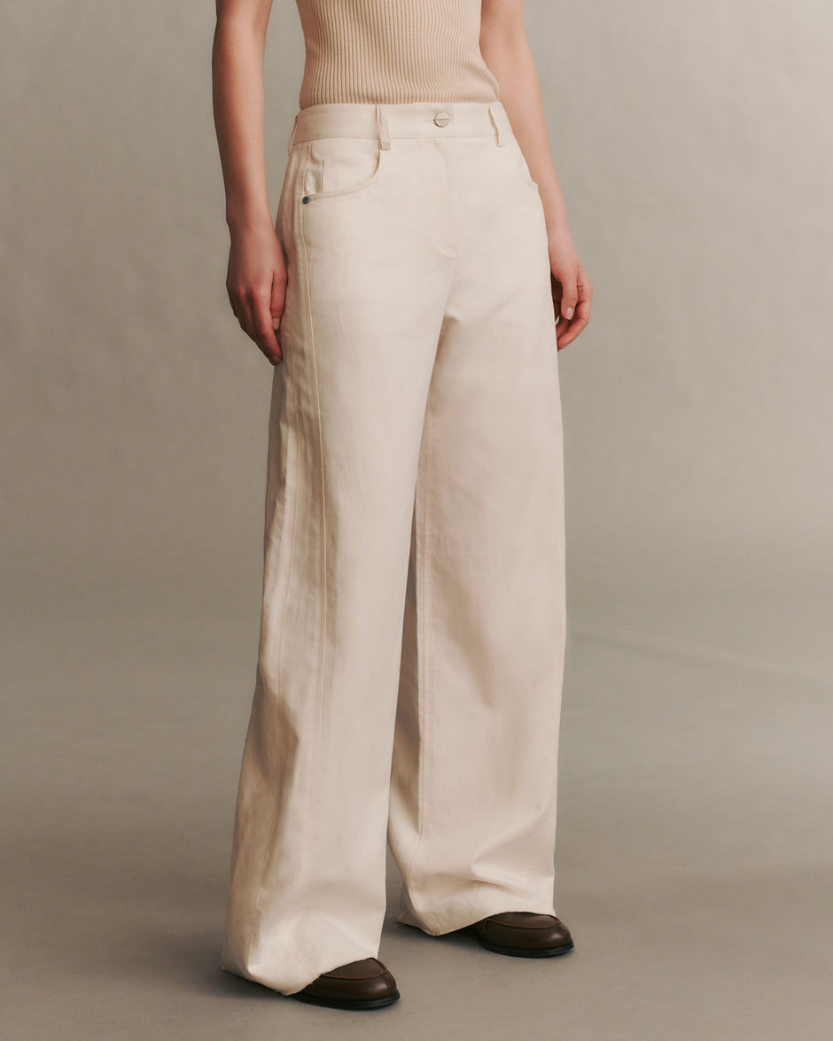 TWP Bone Puddle TWP Pant in Cotton Linen view 3