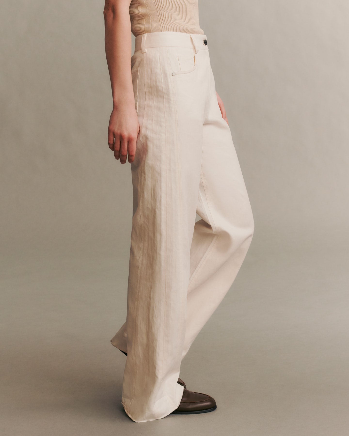 TWP Bone Puddle TWP Pant in Cotton Linen view 5