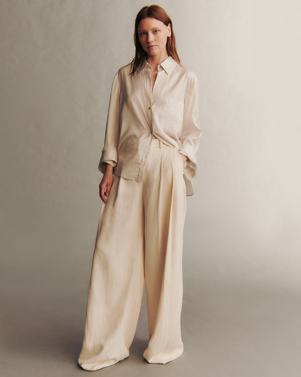 TWP Bone Didi Pant in Coated Viscose Linen view 1