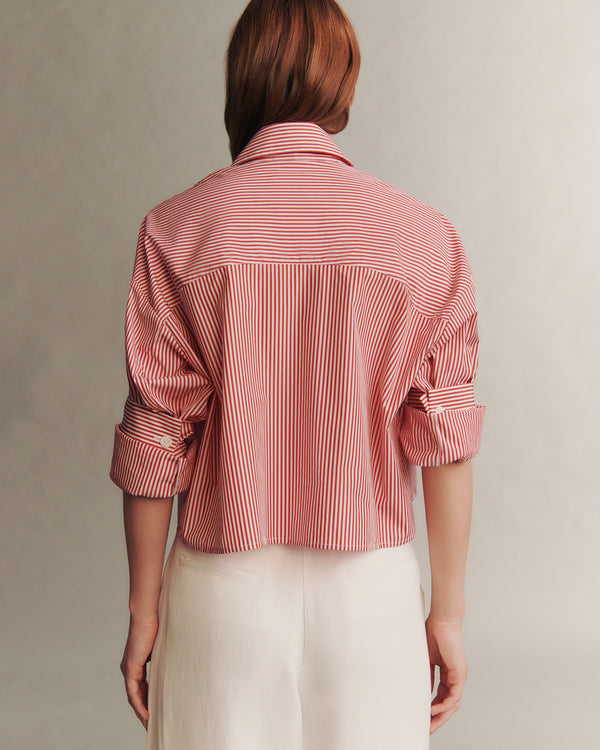 TWP Red / white Next Ex Shirt in Awning Lady Stripe view 5