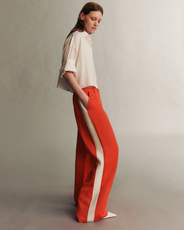 Sullivan Pant with Tux in Coated Viscose Linen