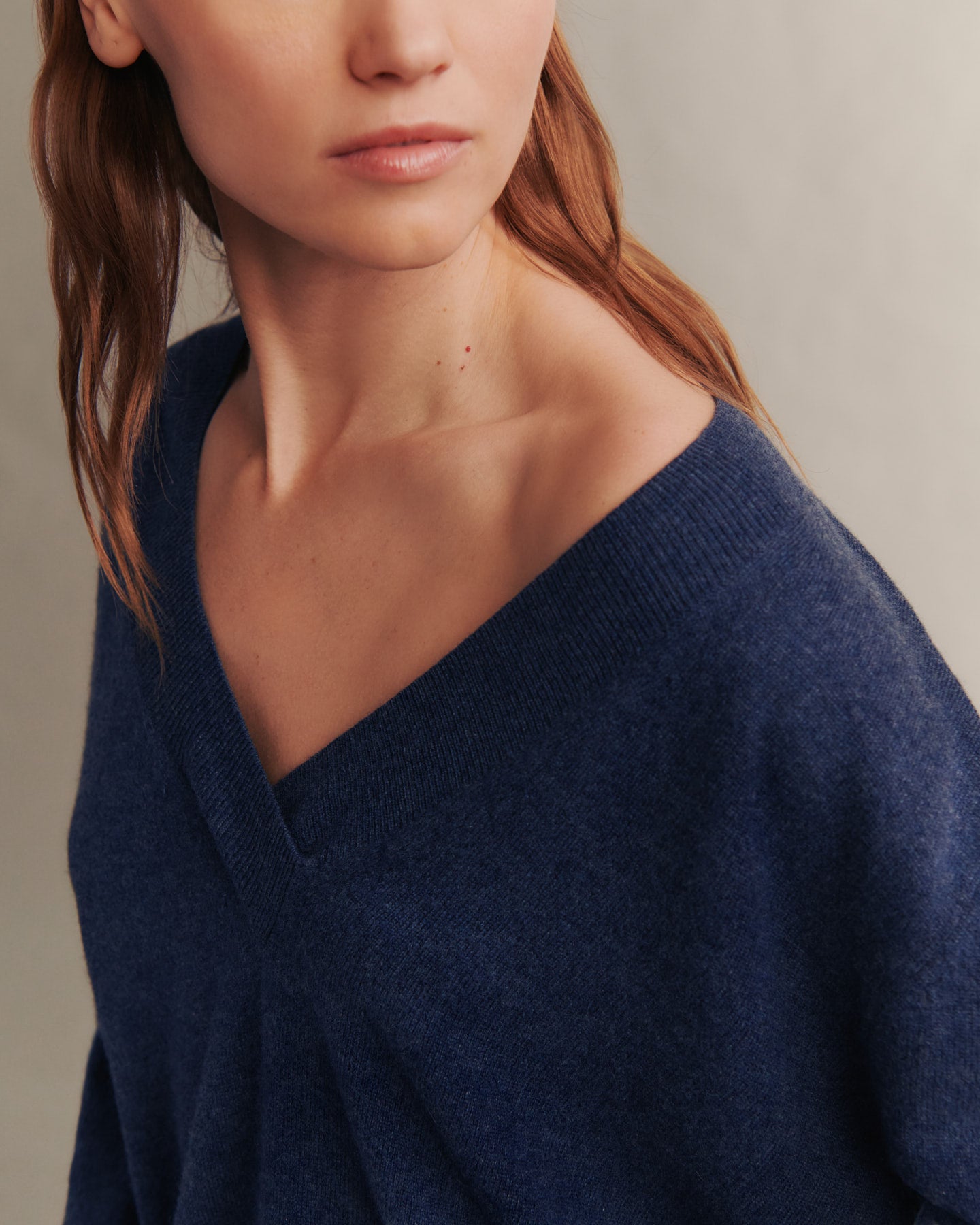 TWP Indigo Deep V Sweater in Cashmere view 3