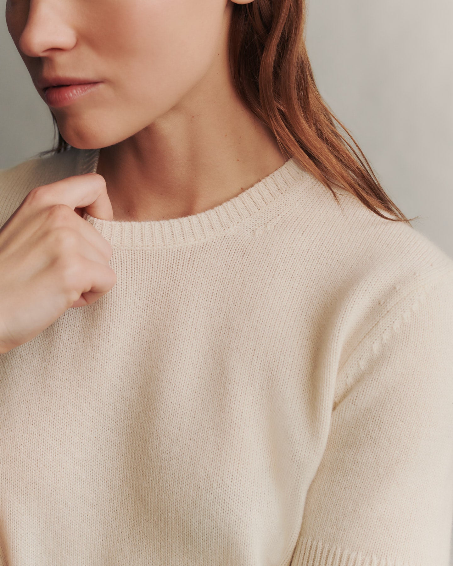 TWP Ivory Audrey Crewneck in Cashmere view 3