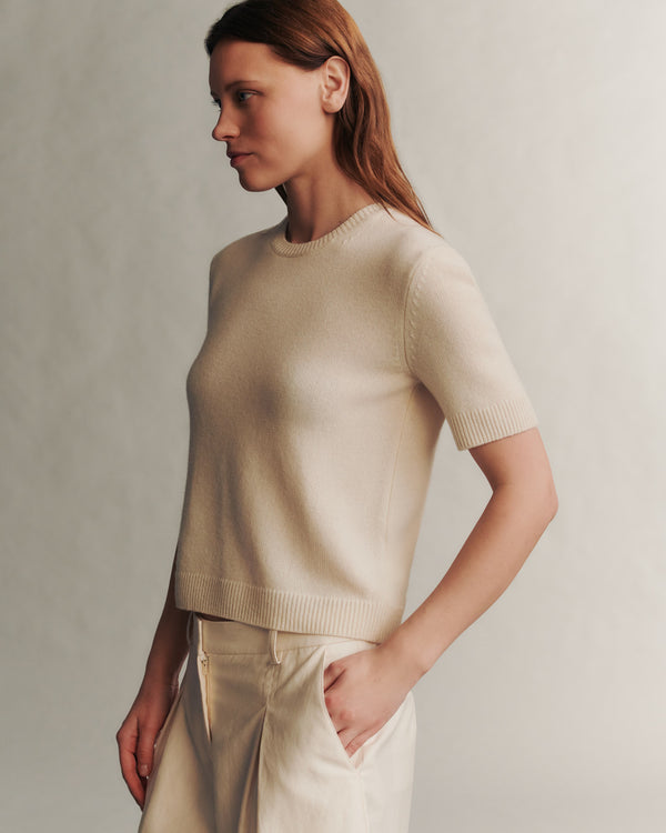 TWP Ivory Audrey Crewneck in Cashmere view 4