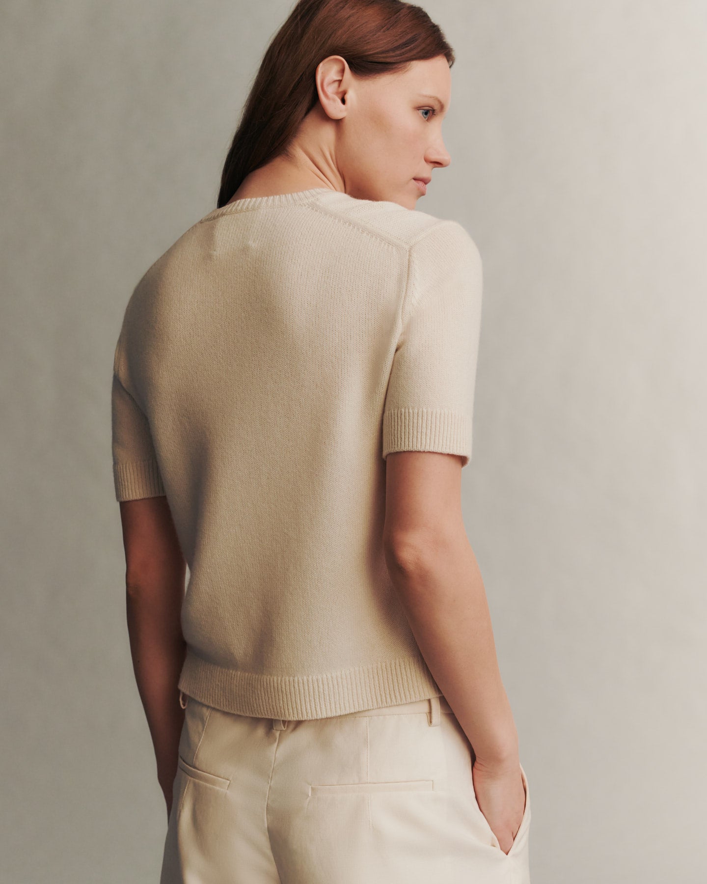 TWP Ivory Audrey Crewneck in Cashmere view 5