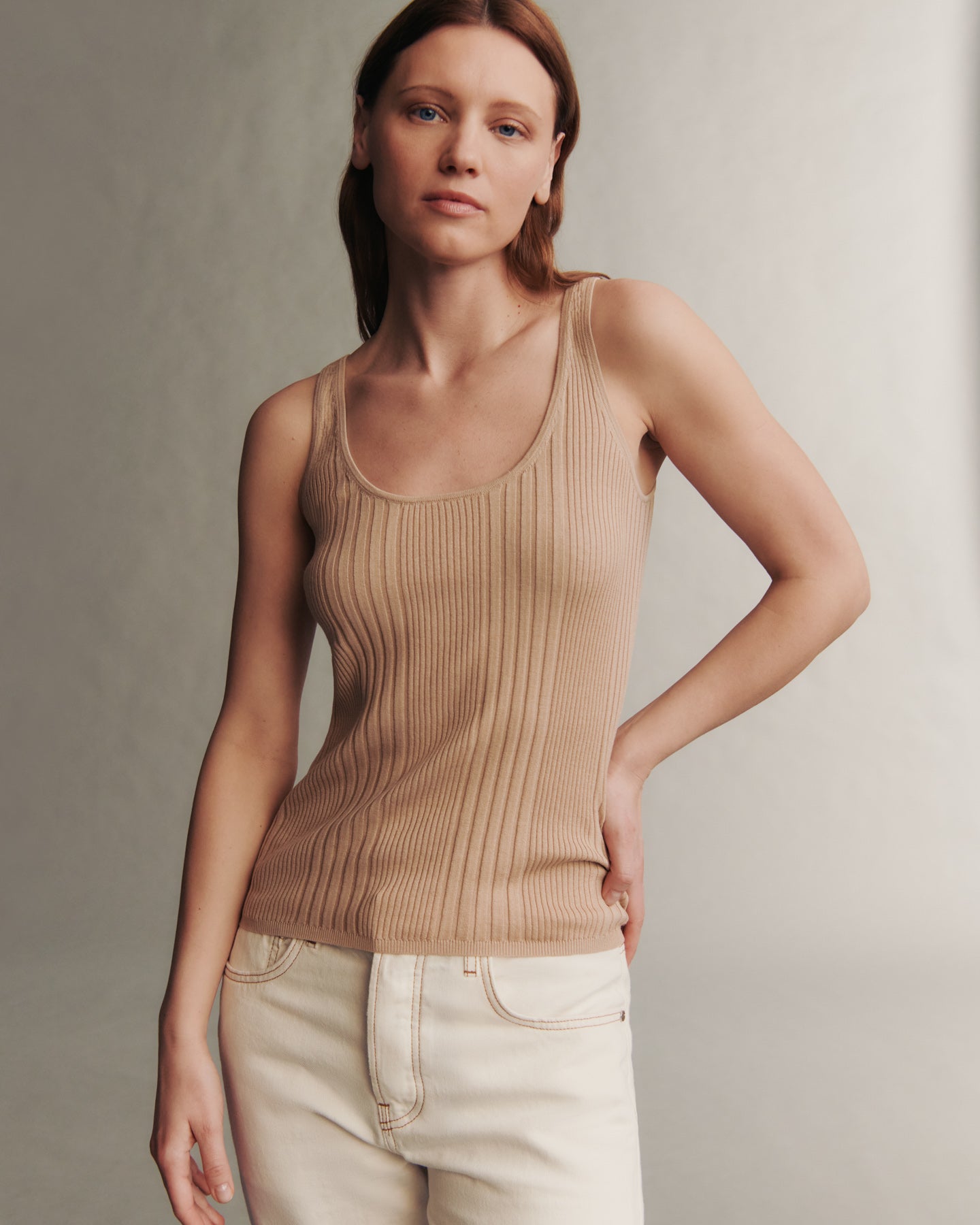 TWP Tan Second Base Top in Silk & Cotton view 1