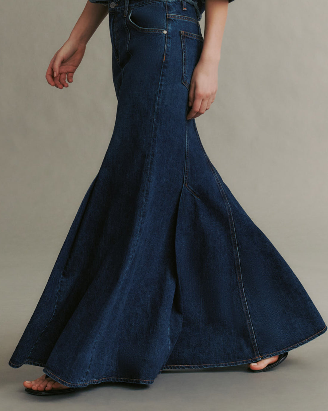 TWP Dark wash Harley Skirt in Vintage Denim view 1