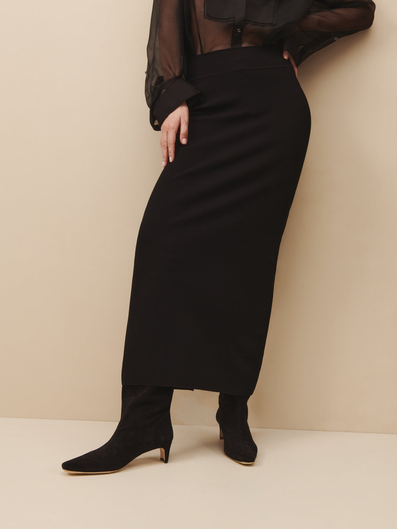 TWP Black Knit Skirt view 1