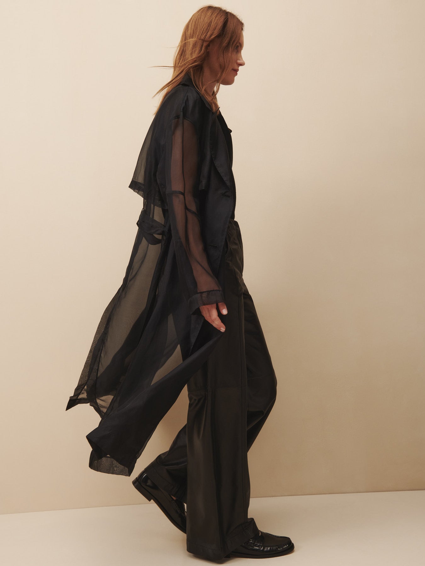 Silk organza outlet duster coat