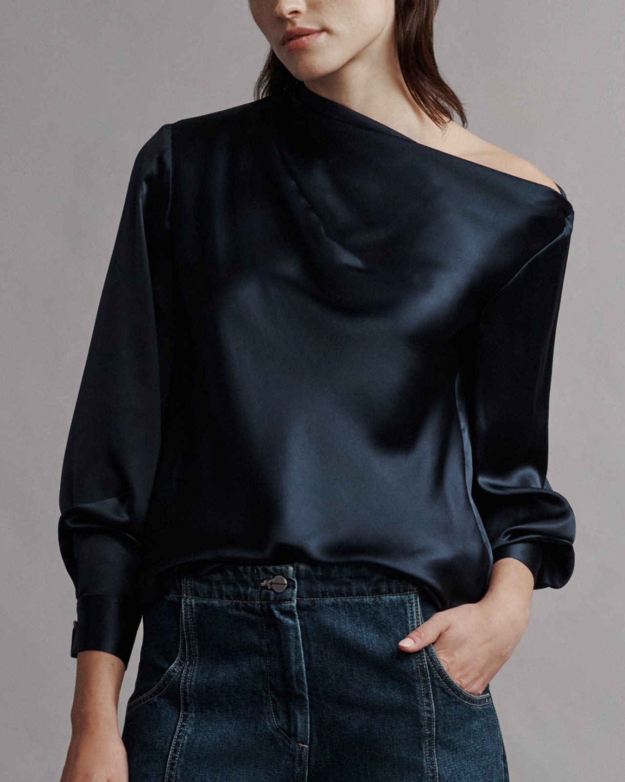 TWP Midnight Phoebe Top in Silk Charmeuse view 1