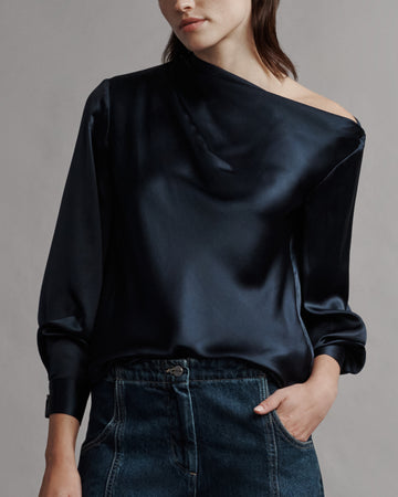 TWP Midnight Phoebe Top in Silk Charmeuse view 2