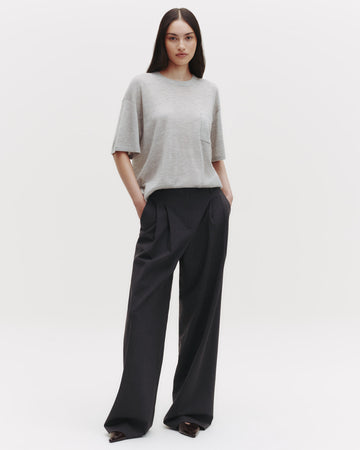 TWP Dark charcoal Sulli Pant in Ultrafine Stretch Suiting view 14