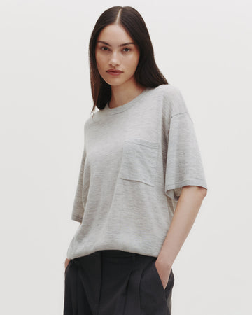 TWP Foggy Knit Big Boy Tee in Skye Cashmere view 4