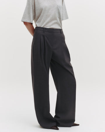 TWP Dark charcoal Sulli Pant in Ultrafine Stretch Suiting view 15