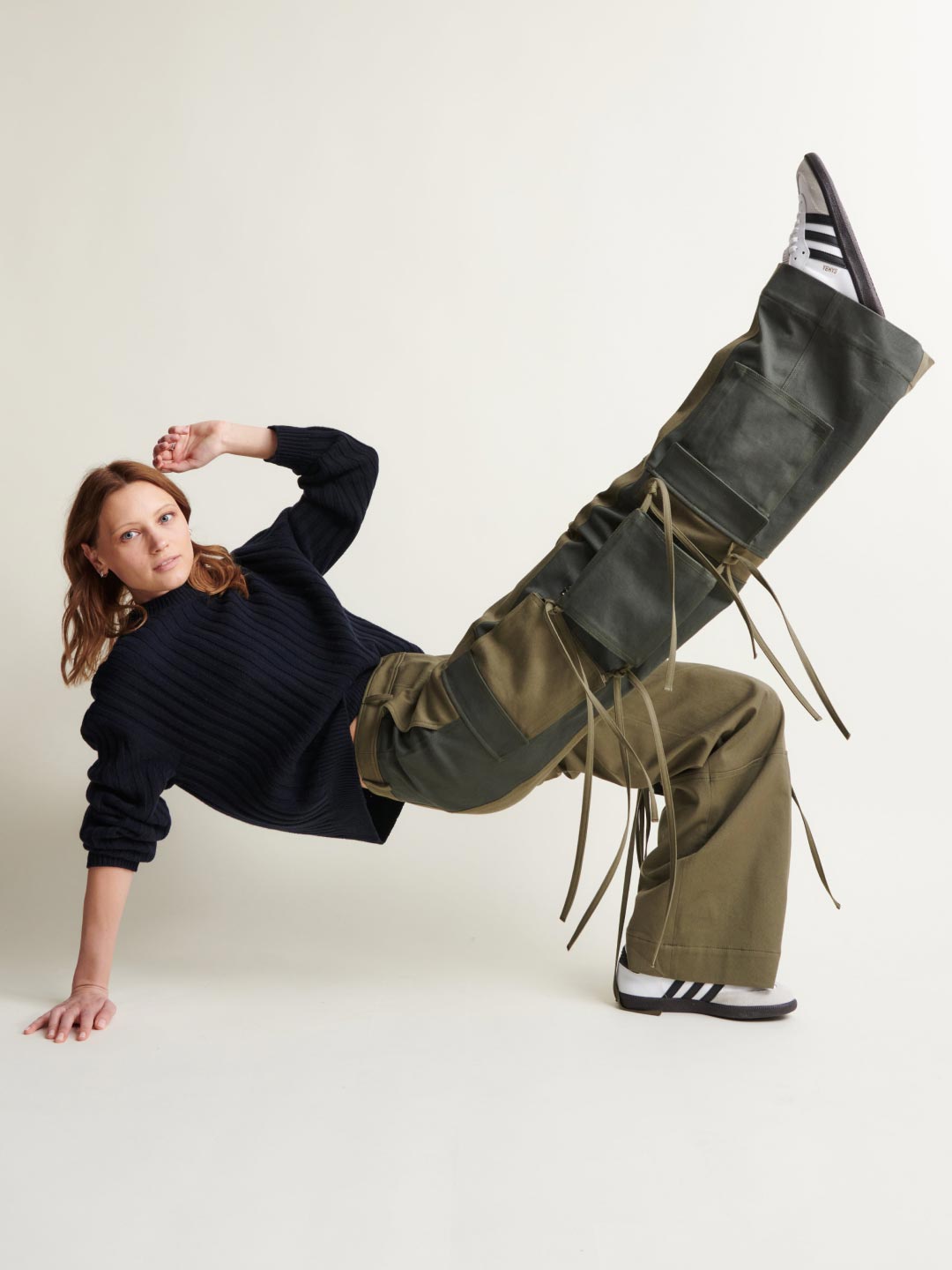 TWP Dark olive / forest Coop Pant with Oversized Cargo in Cotton Twill view 3