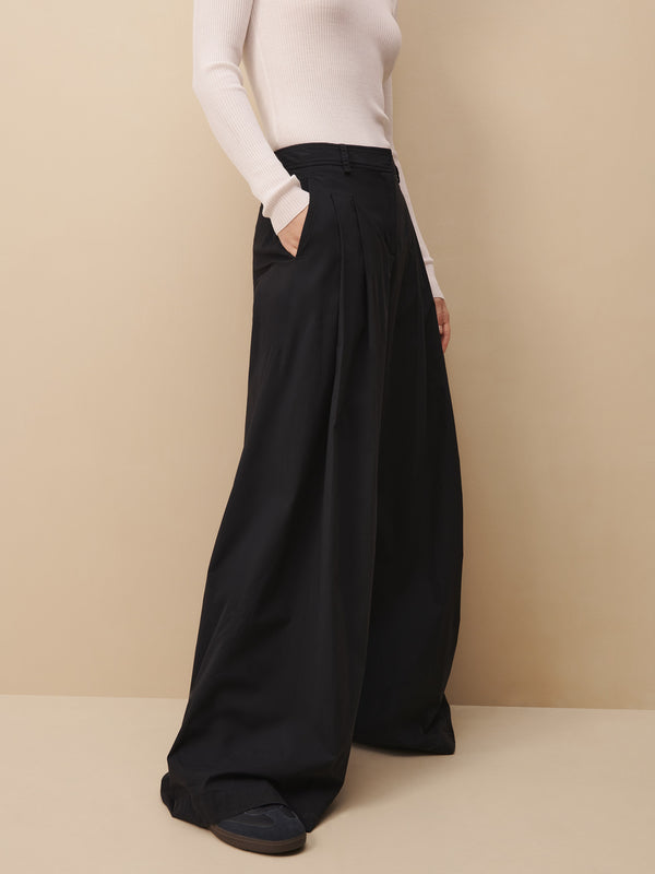 TWP Midnight Didi Pant in cotton poplin view 3