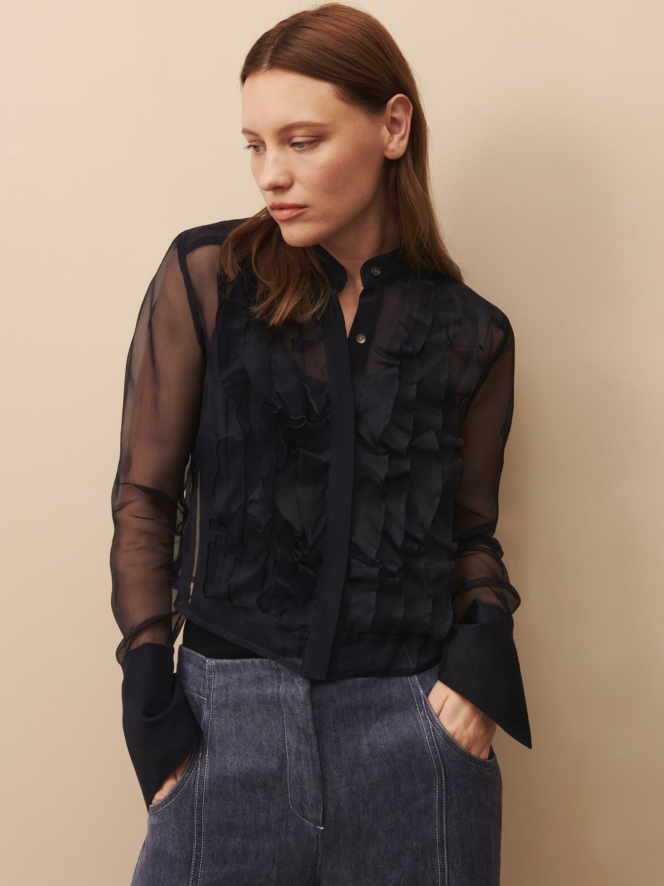 TWP Midnight Patti top in silk organza view 1