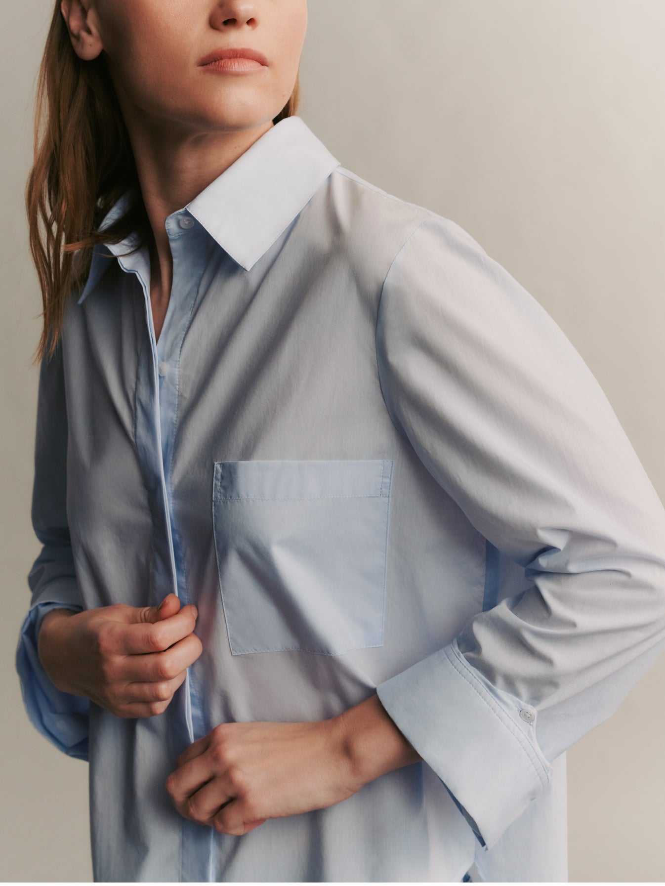 TWP Baby blue Boyfriend Shirt in Superfine Cotton view 2