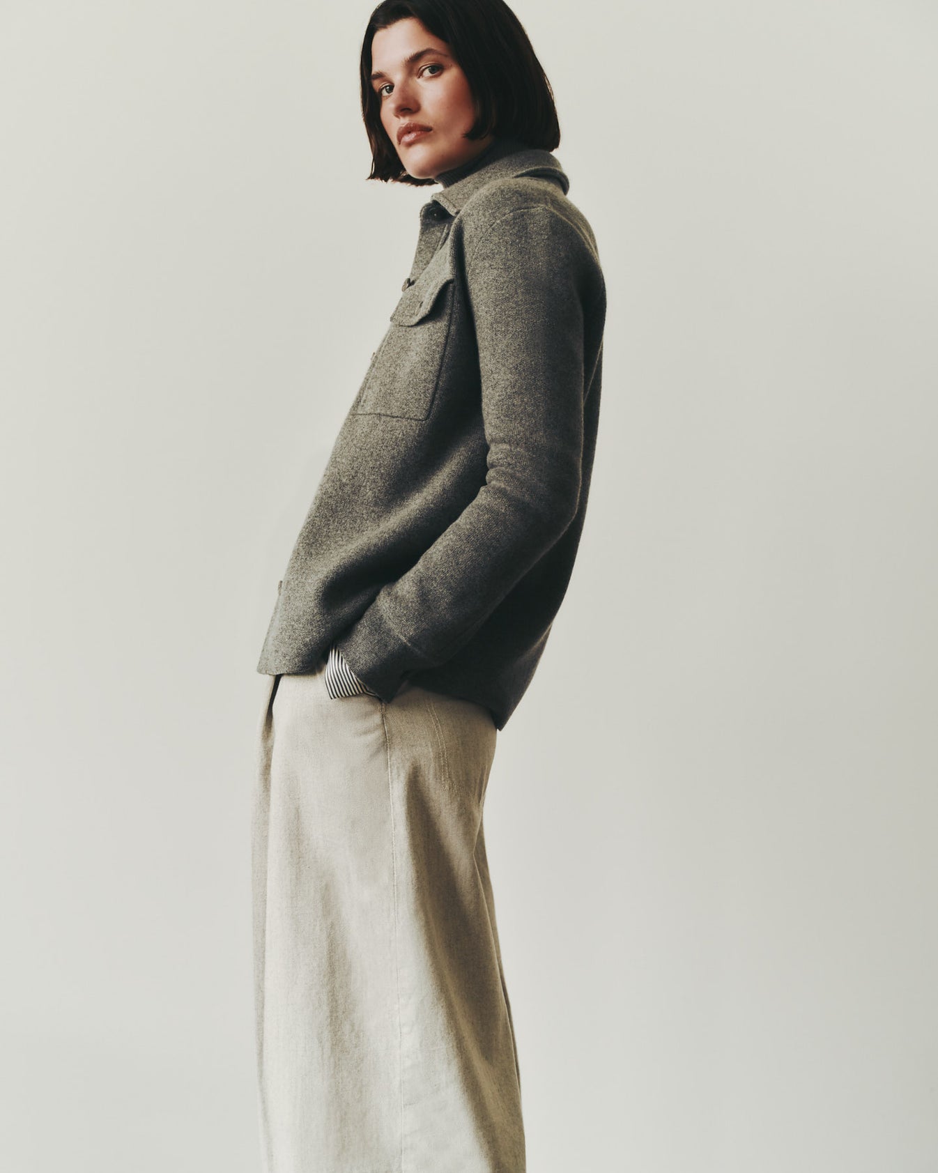 TWP Medium heather grey Theo Jacket in Italian Cashmere view 2