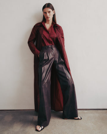 TWP Wine Sulli Pant in Paper Leather view 2