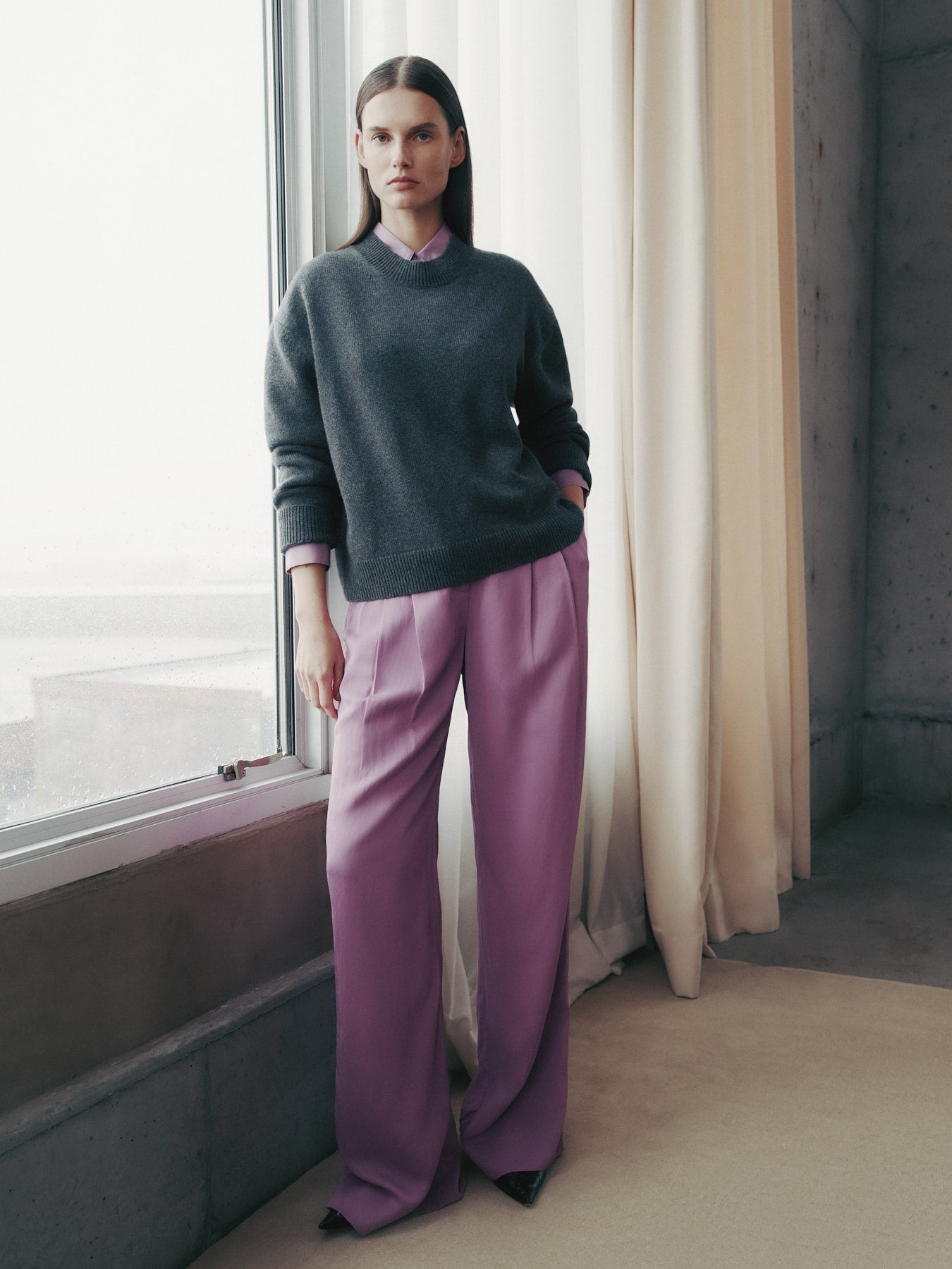 TWP Lilac Sulli Pant in Coated Viscose Linen view 6