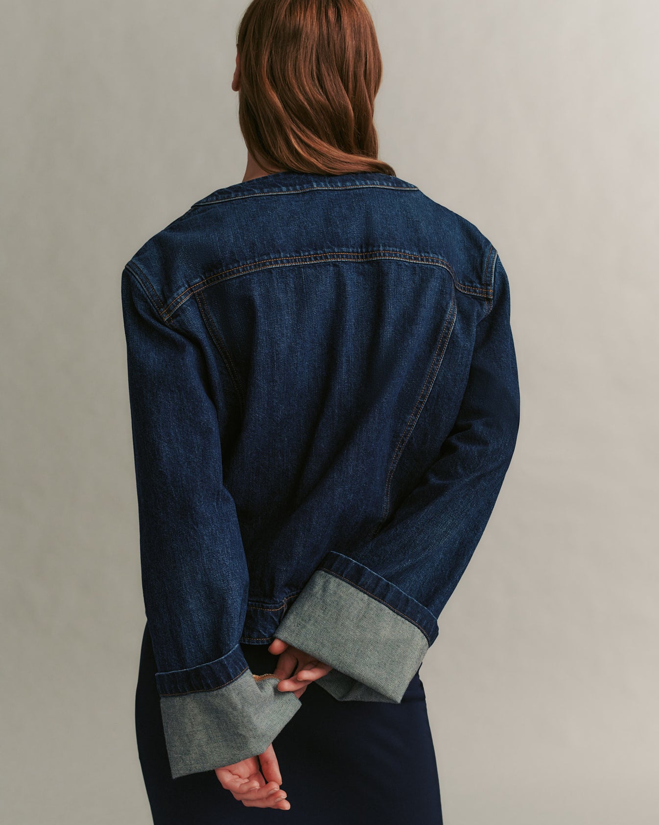 TWP Dark wash Dusty Jacket in Vintage Denim view 5