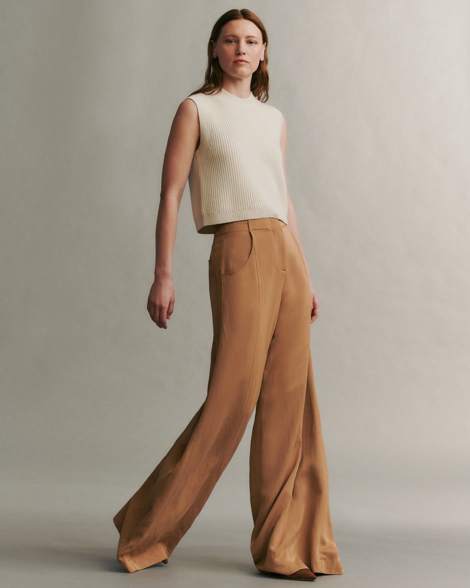 TWP Cartouche Demie Pant in Coated Viscose Linen view 5