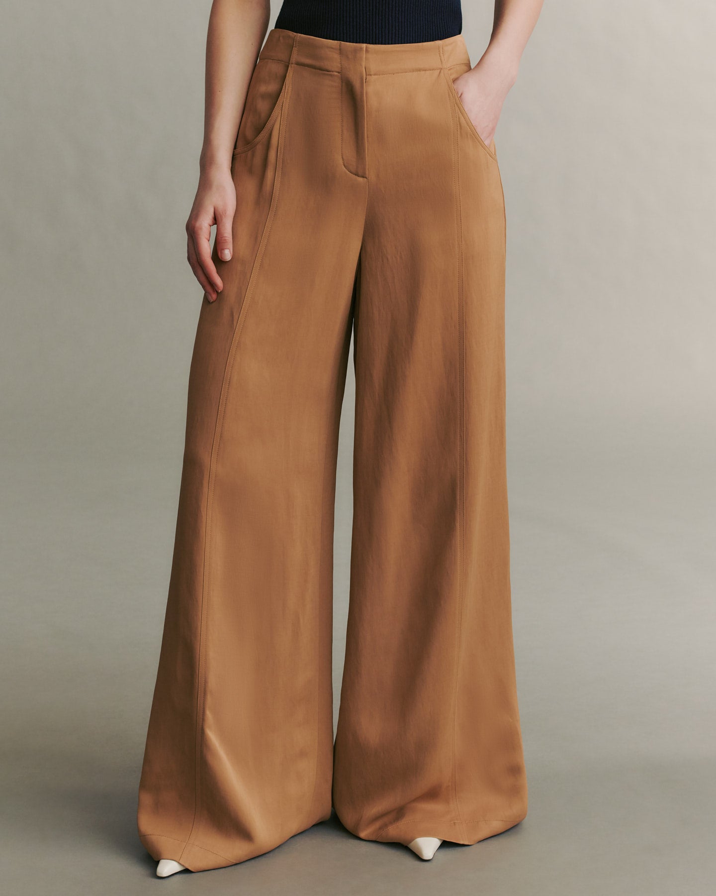 TWP Cartouche Demie Pant in Coated Viscose Linen view 3