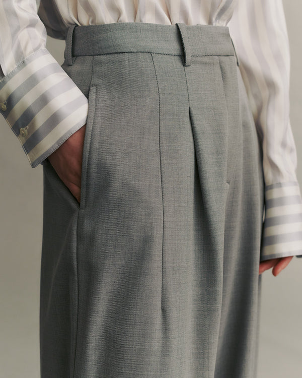 TWP Light heather grey Averyl Pant in Italian Wool Twill view 2