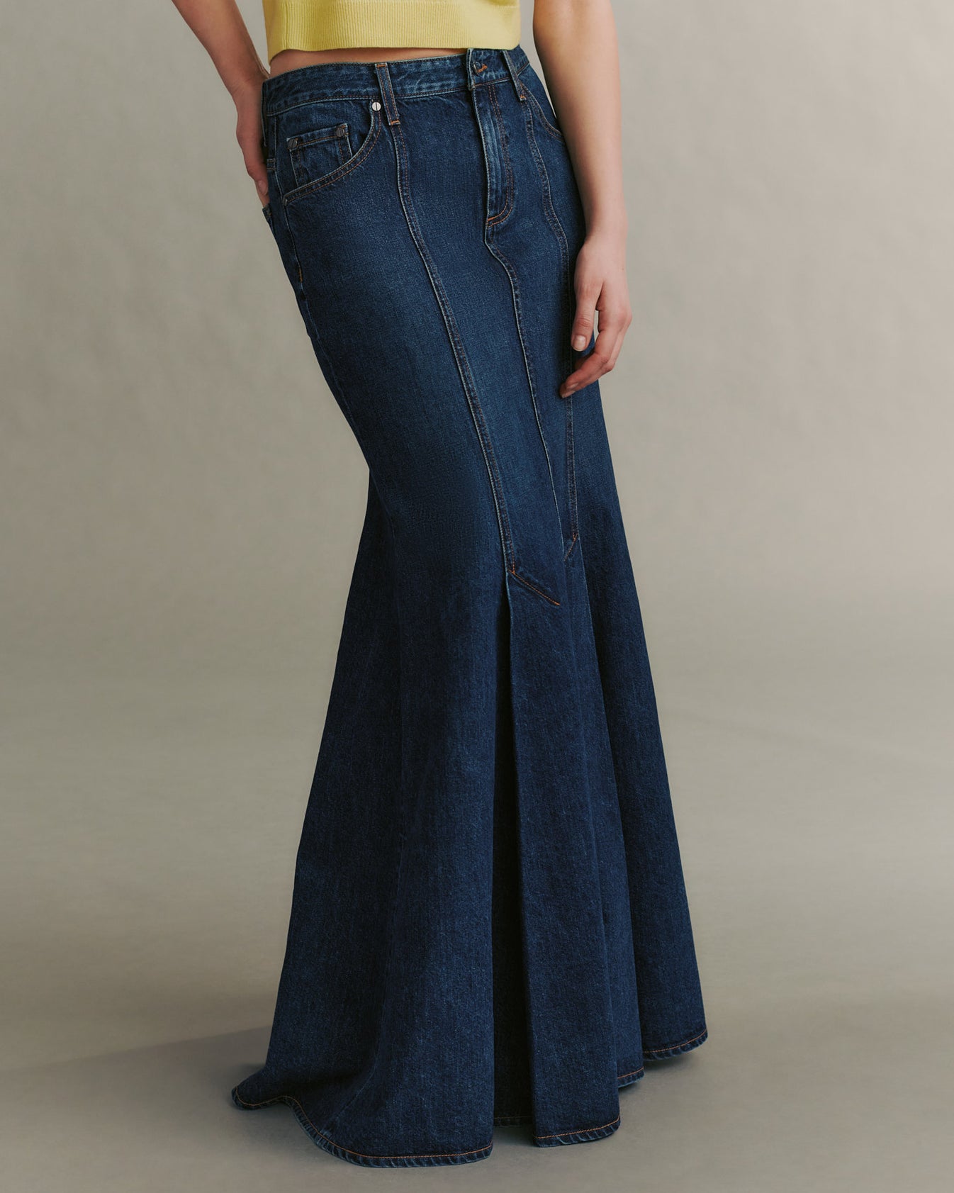 TWP Dark wash Harley Skirt in Vintage Denim view 2