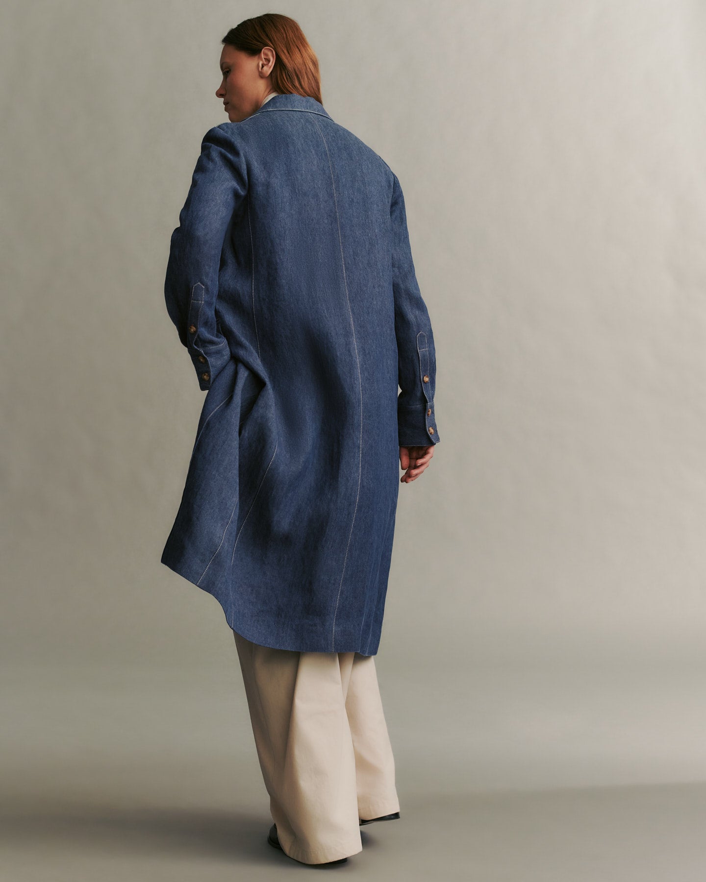 Car Coat in Lightweight Hemp Denim