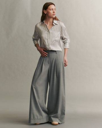 TWP Light heather grey Averyl Pant in Italian Wool Twill view 4