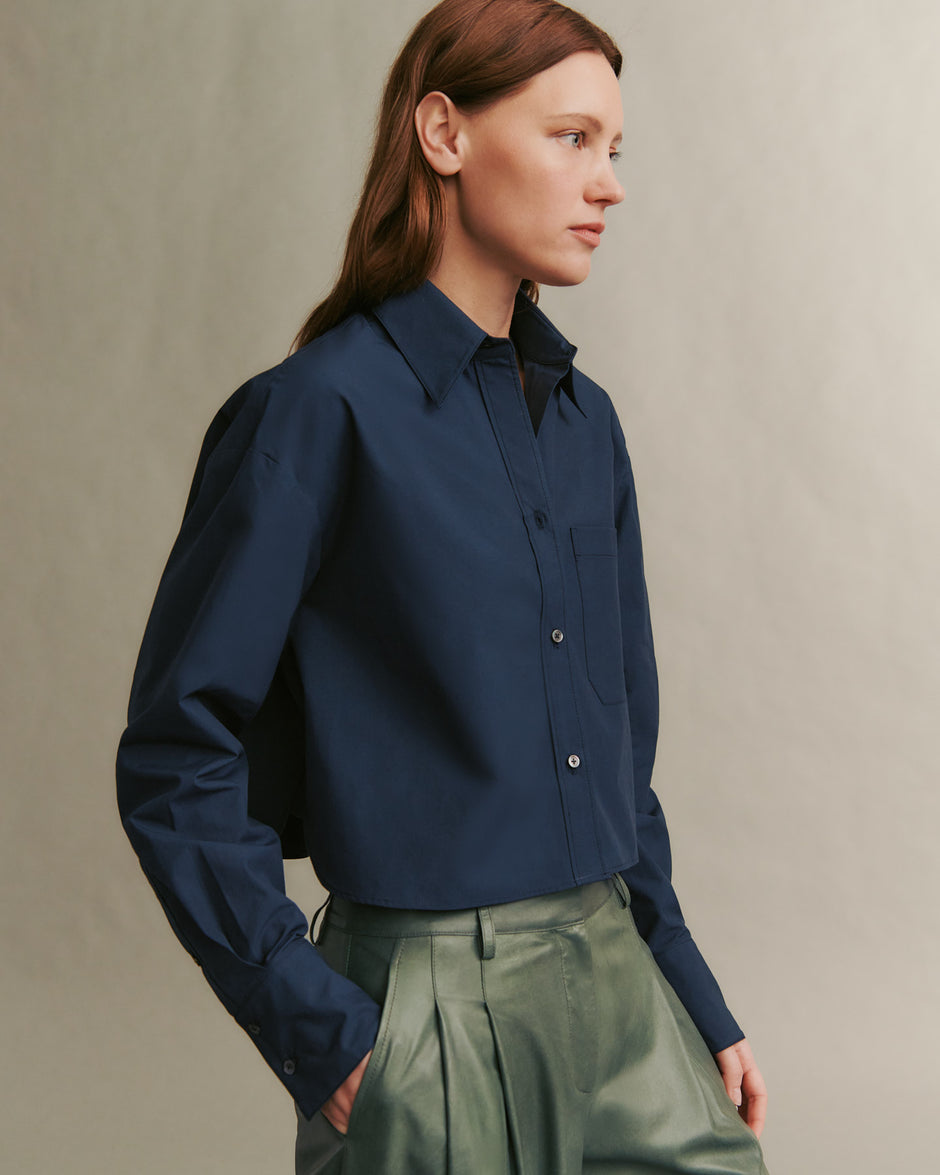 TWP Midnight Little Big Joe in Militi Cotton Shirting view 5