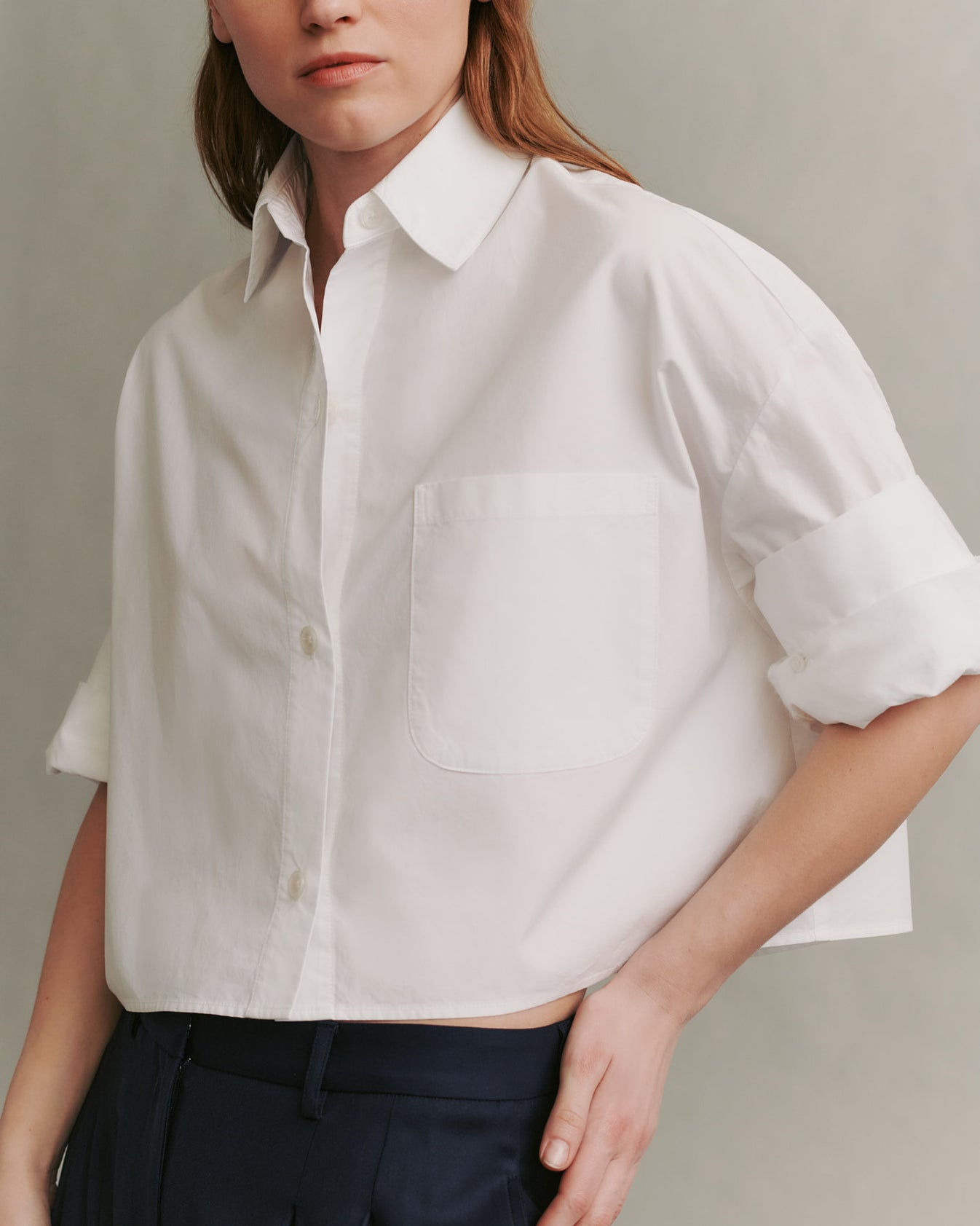 TWP White Next Ex Shirt in Cotton Shirting view 4