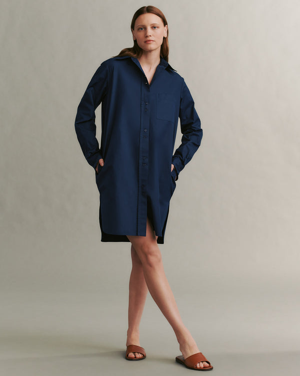 TWP Midnight Ma House Dress in Cotton Shirting view 1